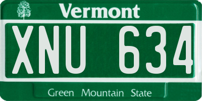 VT license plate XNU634