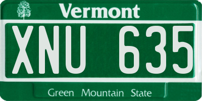VT license plate XNU635