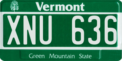 VT license plate XNU636