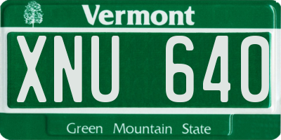 VT license plate XNU640