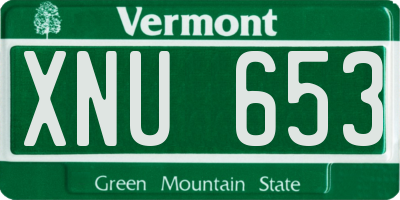 VT license plate XNU653