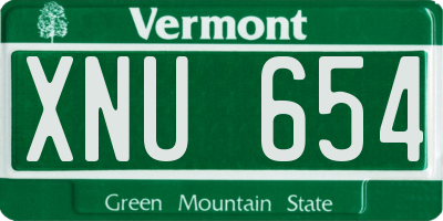 VT license plate XNU654