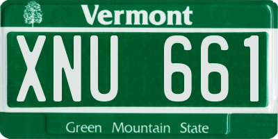 VT license plate XNU661