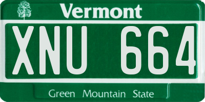 VT license plate XNU664