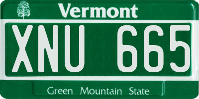 VT license plate XNU665