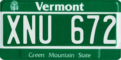 VT license plate XNU672