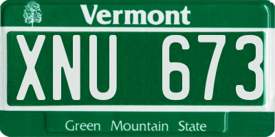 VT license plate XNU673