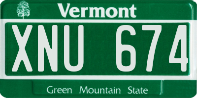 VT license plate XNU674