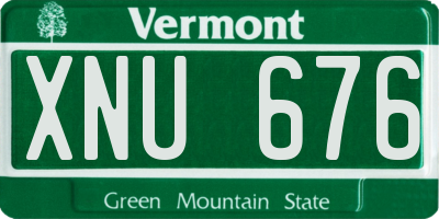 VT license plate XNU676
