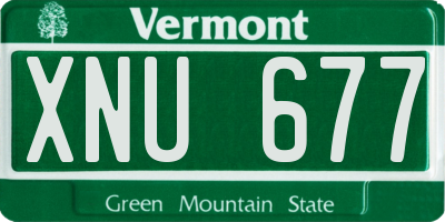 VT license plate XNU677