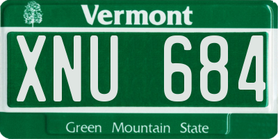VT license plate XNU684