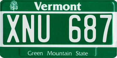 VT license plate XNU687