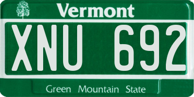 VT license plate XNU692