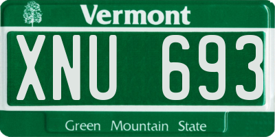VT license plate XNU693