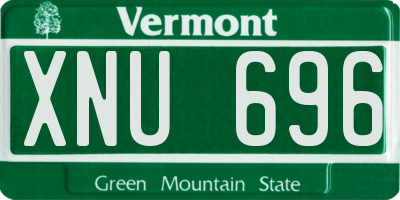 VT license plate XNU696