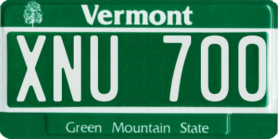 VT license plate XNU700