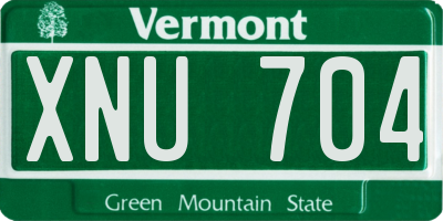 VT license plate XNU704
