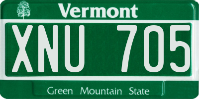 VT license plate XNU705