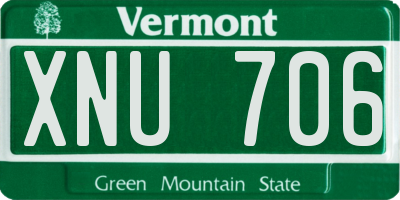 VT license plate XNU706