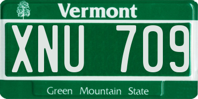 VT license plate XNU709