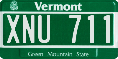VT license plate XNU711