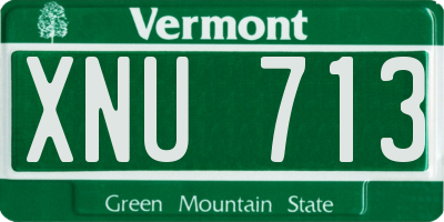 VT license plate XNU713