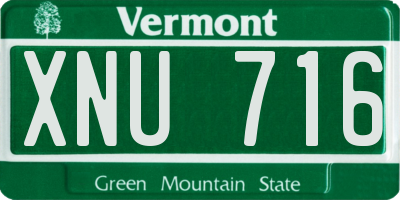 VT license plate XNU716