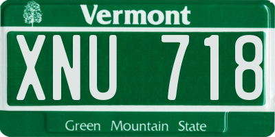 VT license plate XNU718