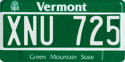 VT license plate XNU725