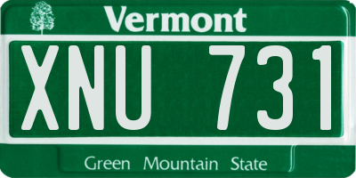 VT license plate XNU731