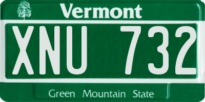VT license plate XNU732