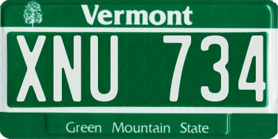 VT license plate XNU734