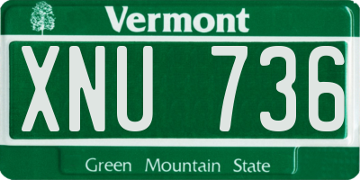 VT license plate XNU736
