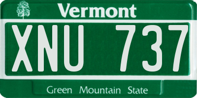 VT license plate XNU737