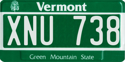 VT license plate XNU738