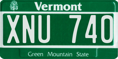 VT license plate XNU740