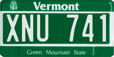 VT license plate XNU741