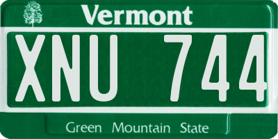 VT license plate XNU744
