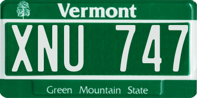 VT license plate XNU747