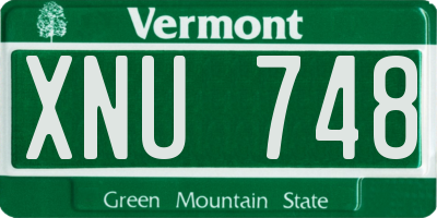 VT license plate XNU748