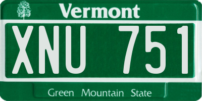 VT license plate XNU751