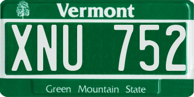 VT license plate XNU752