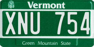VT license plate XNU754