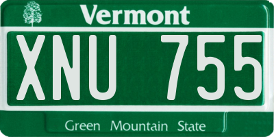 VT license plate XNU755