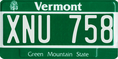 VT license plate XNU758