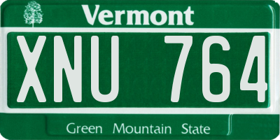 VT license plate XNU764