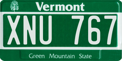 VT license plate XNU767
