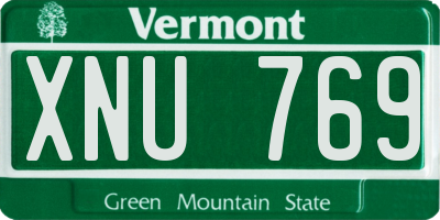 VT license plate XNU769