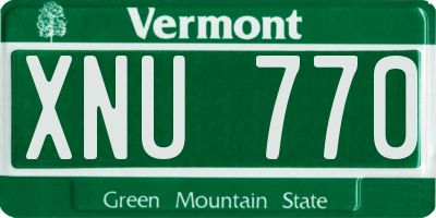 VT license plate XNU770