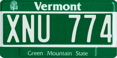 VT license plate XNU774